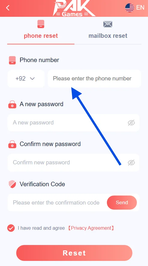 Enter your mobile number